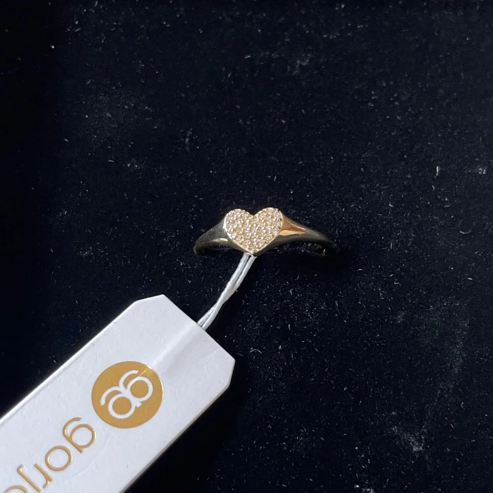 Gorjana Diamond Pavé Heart Ring – 14K Solid Gold (Price is Firm!) - Picture 3 of 9